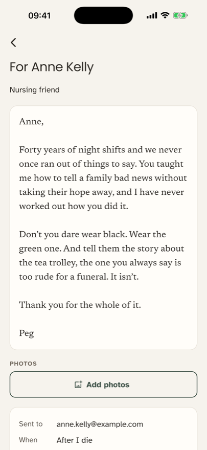 Writing a letter to one person
